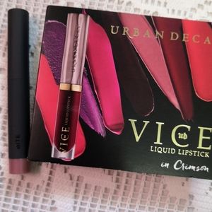urban decay liquid lipstick crimson/bite crayon